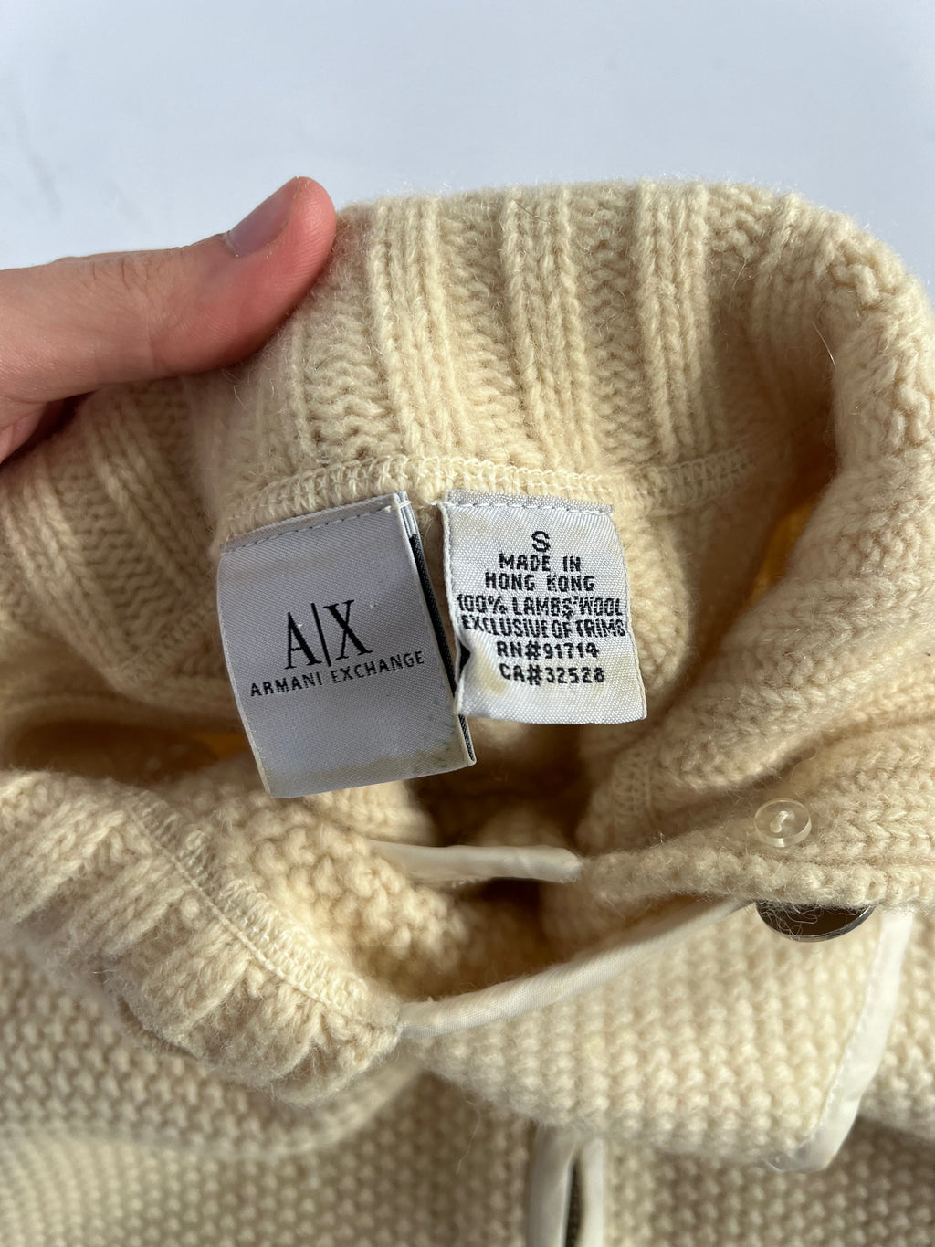 Armani exchange subversive cream wool jumper