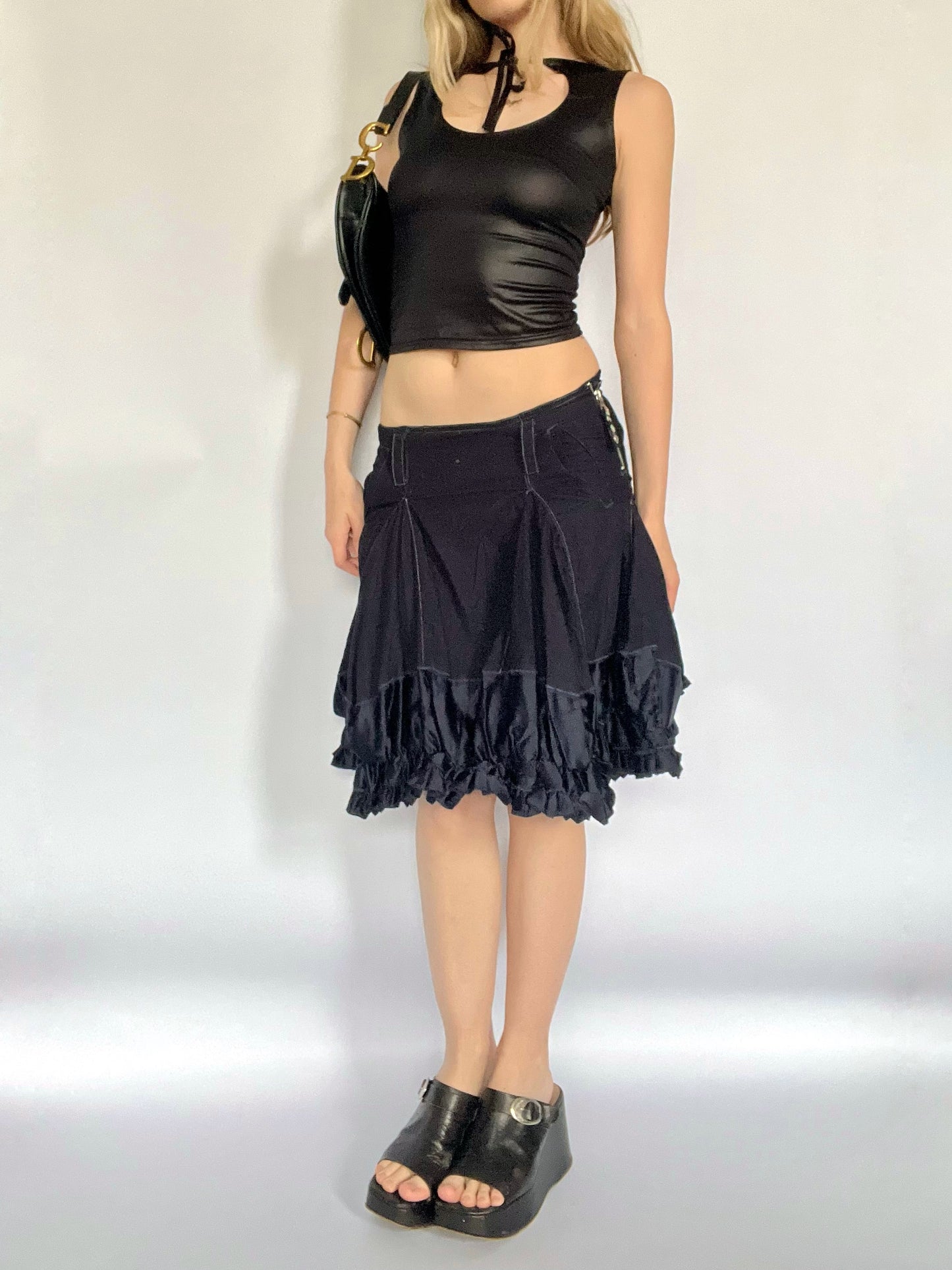 Marithé + François Girbaud bubble knee length skirt