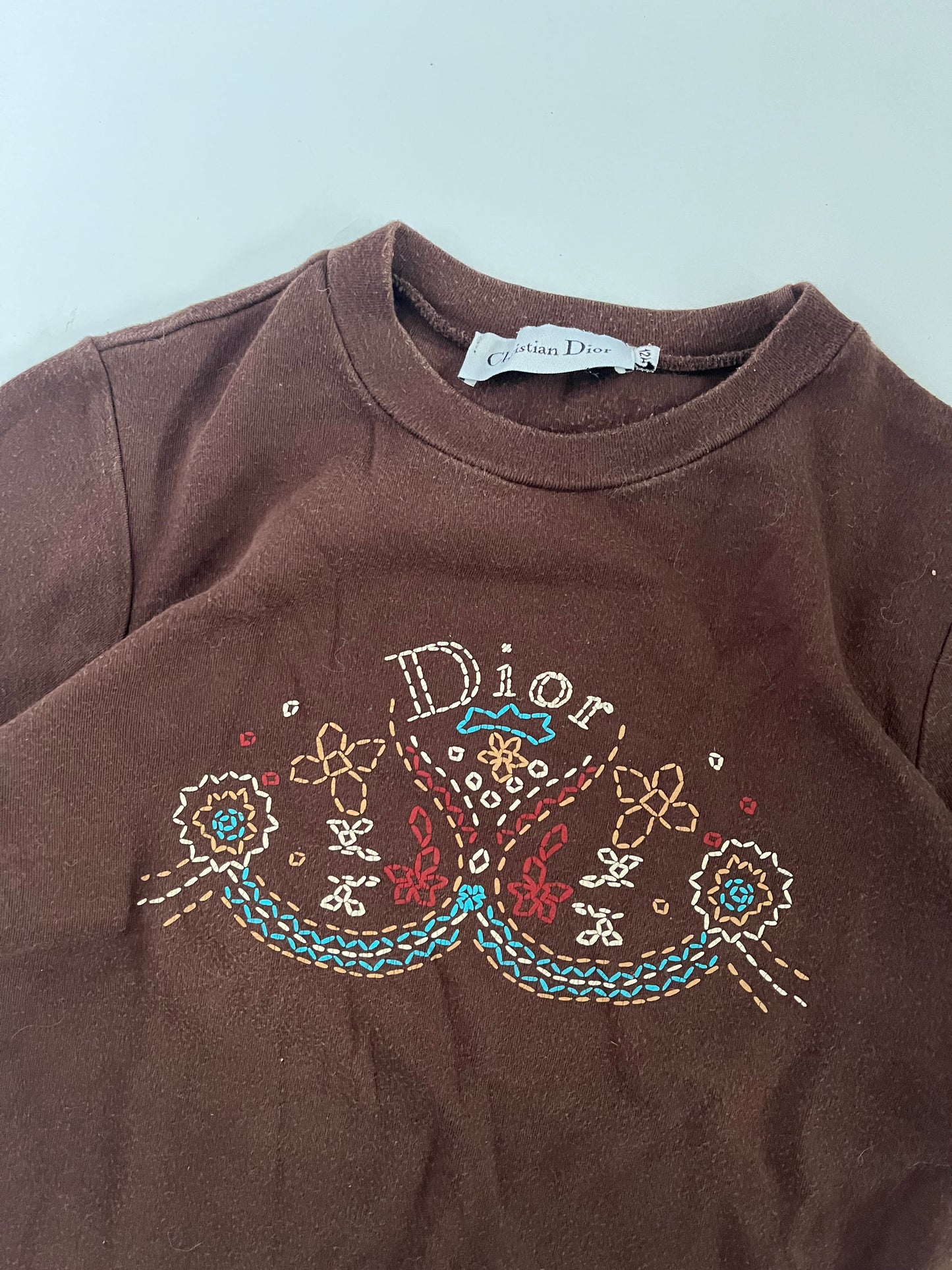 Brown dior boho baby tee