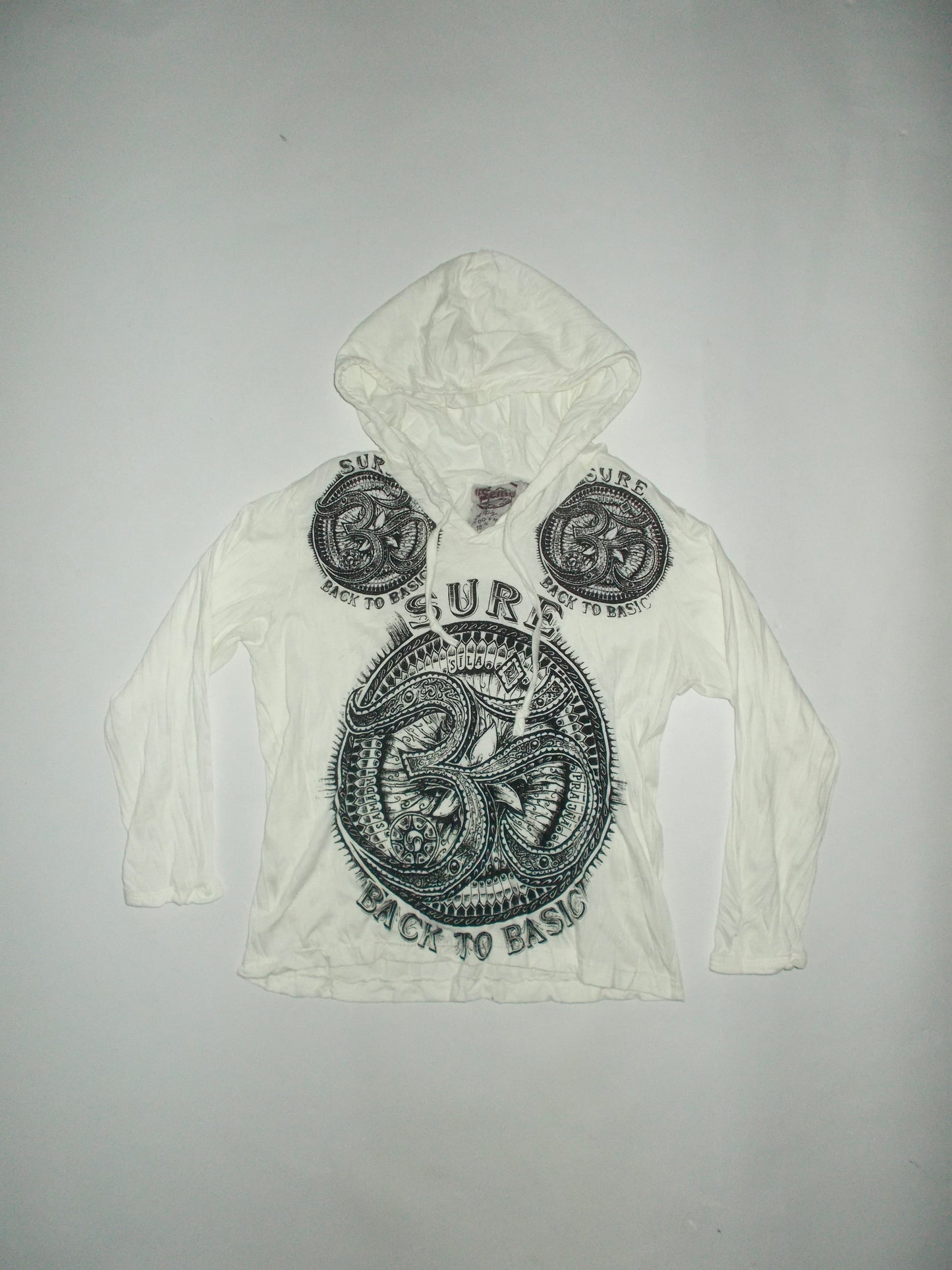 Long sleeve pattern hooded top