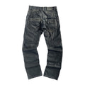 Black subversive Japanese style waxed straight leg jeans