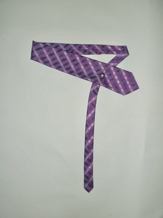 32 inch tie belt: purple check