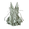Asymmetric shell bubble mini dress
