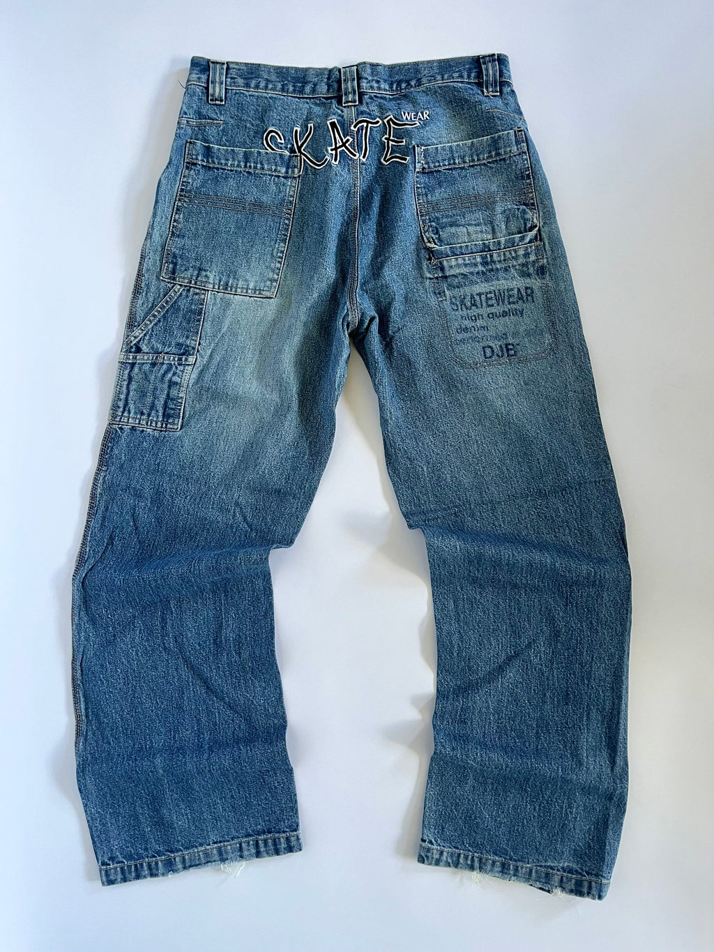Skate embroidered straight leg jeans
