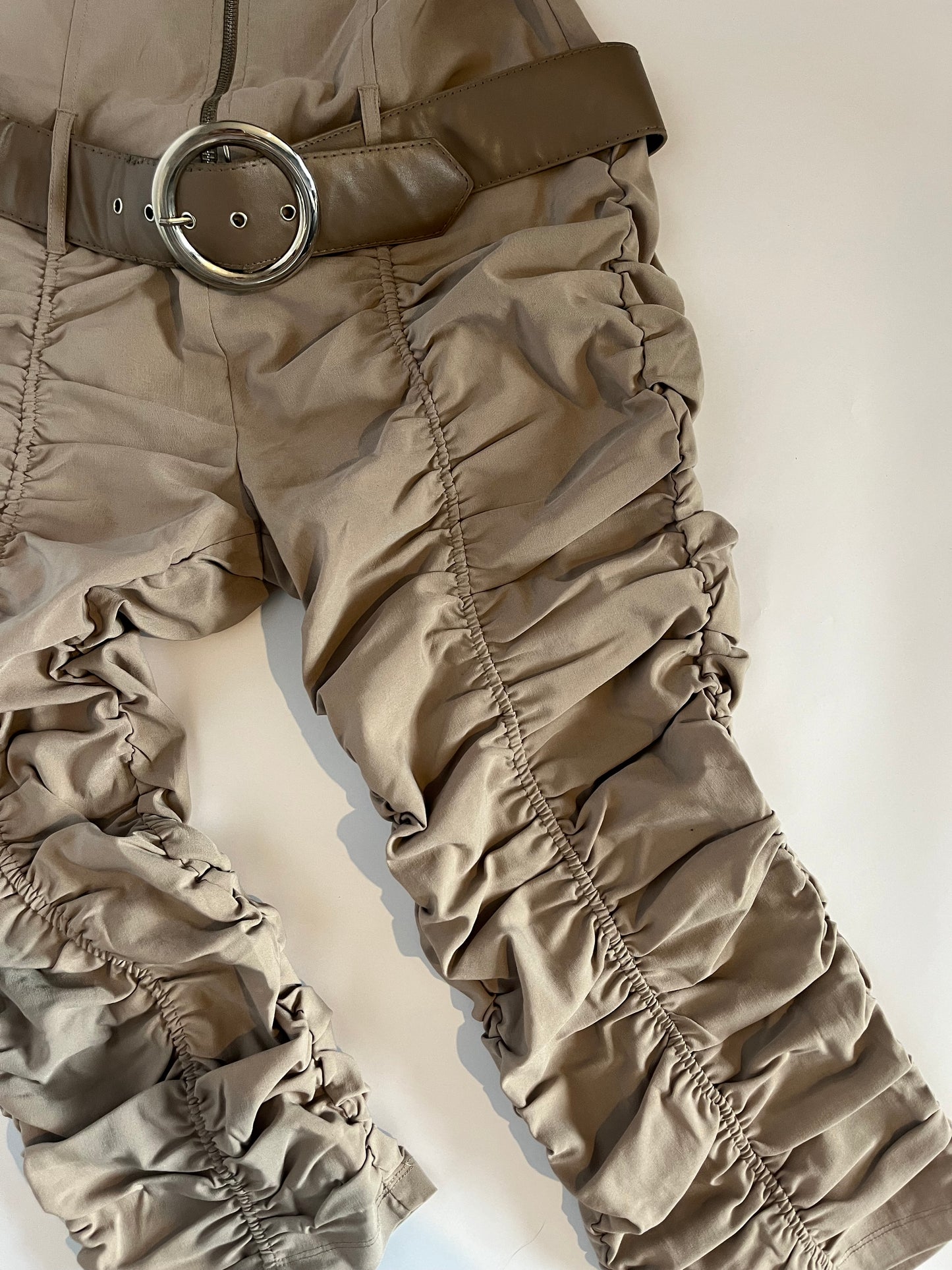 Rouched capri jumpsuit