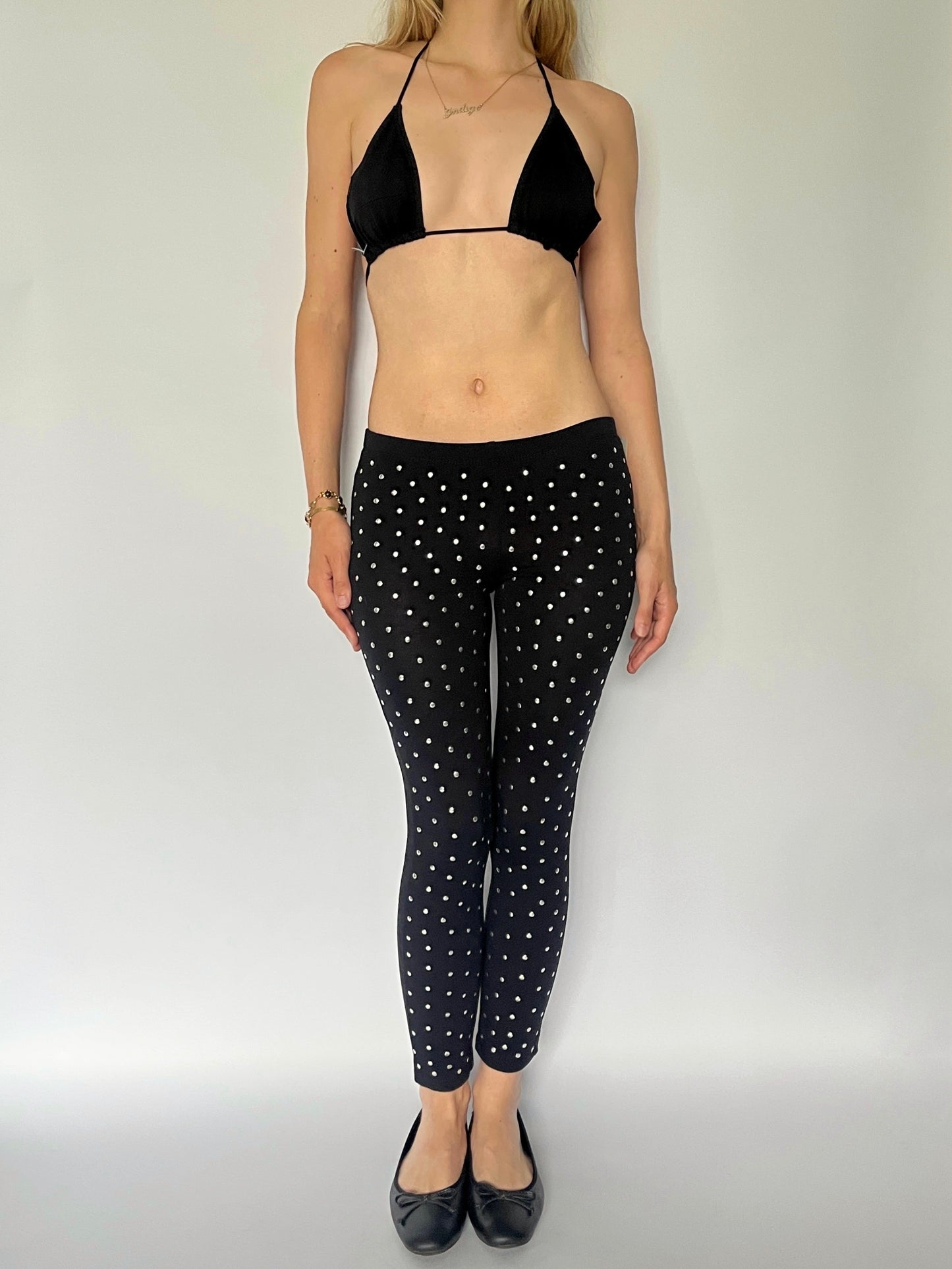 DKNY studded black leggings