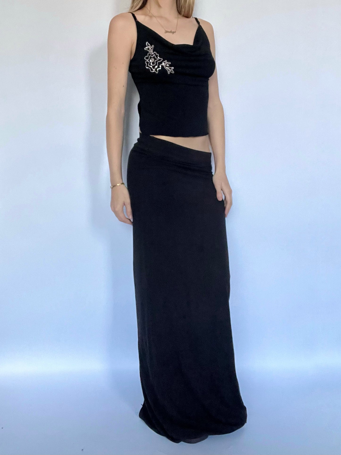 Blumarine sequin cowl neck cami top