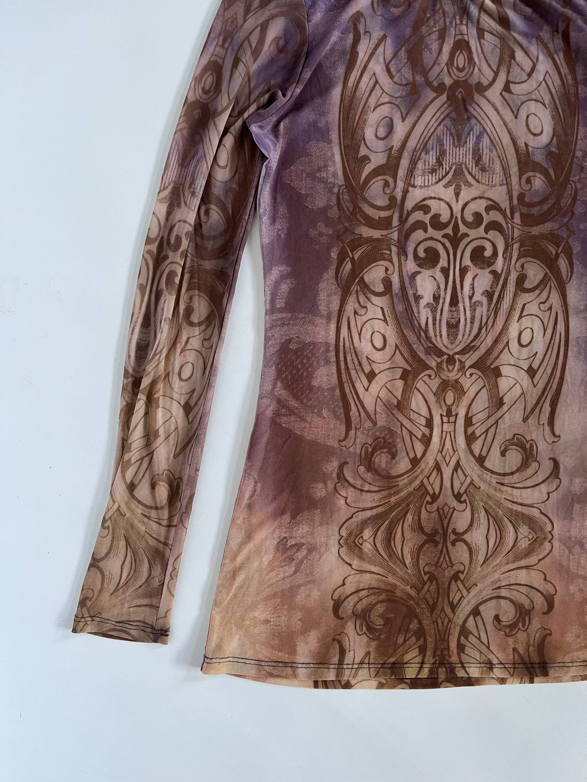 Gothic tribal mesh long sleeve top