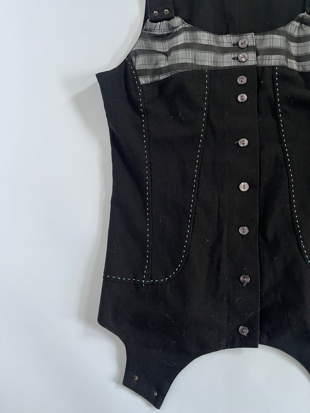 Tartan button up corset top
