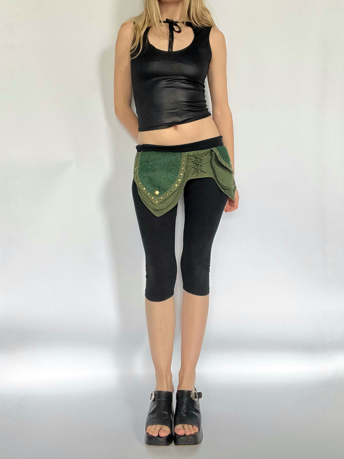 Green boho bum bag