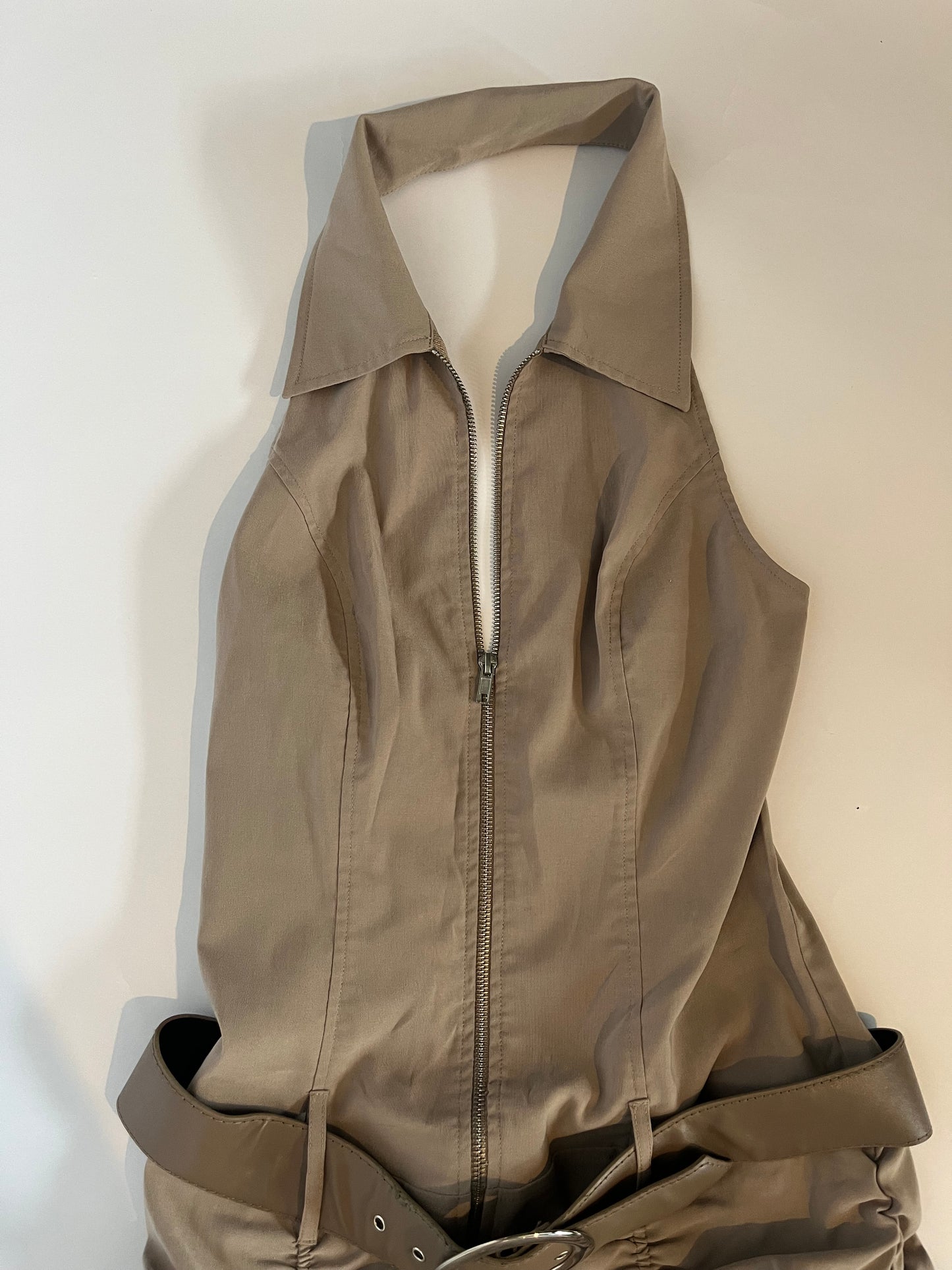 Rouched capri jumpsuit