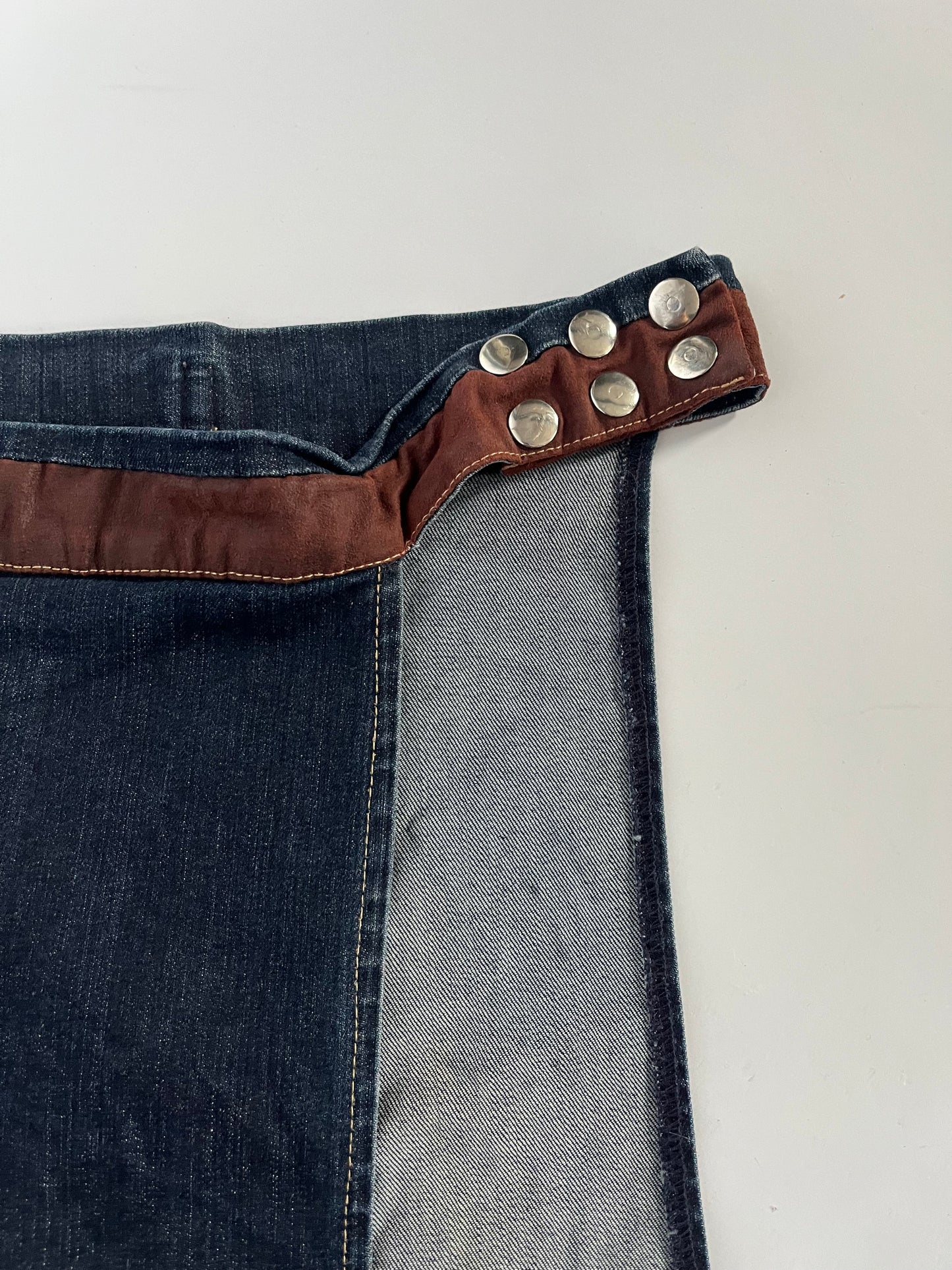 Denim utility belt skirt
