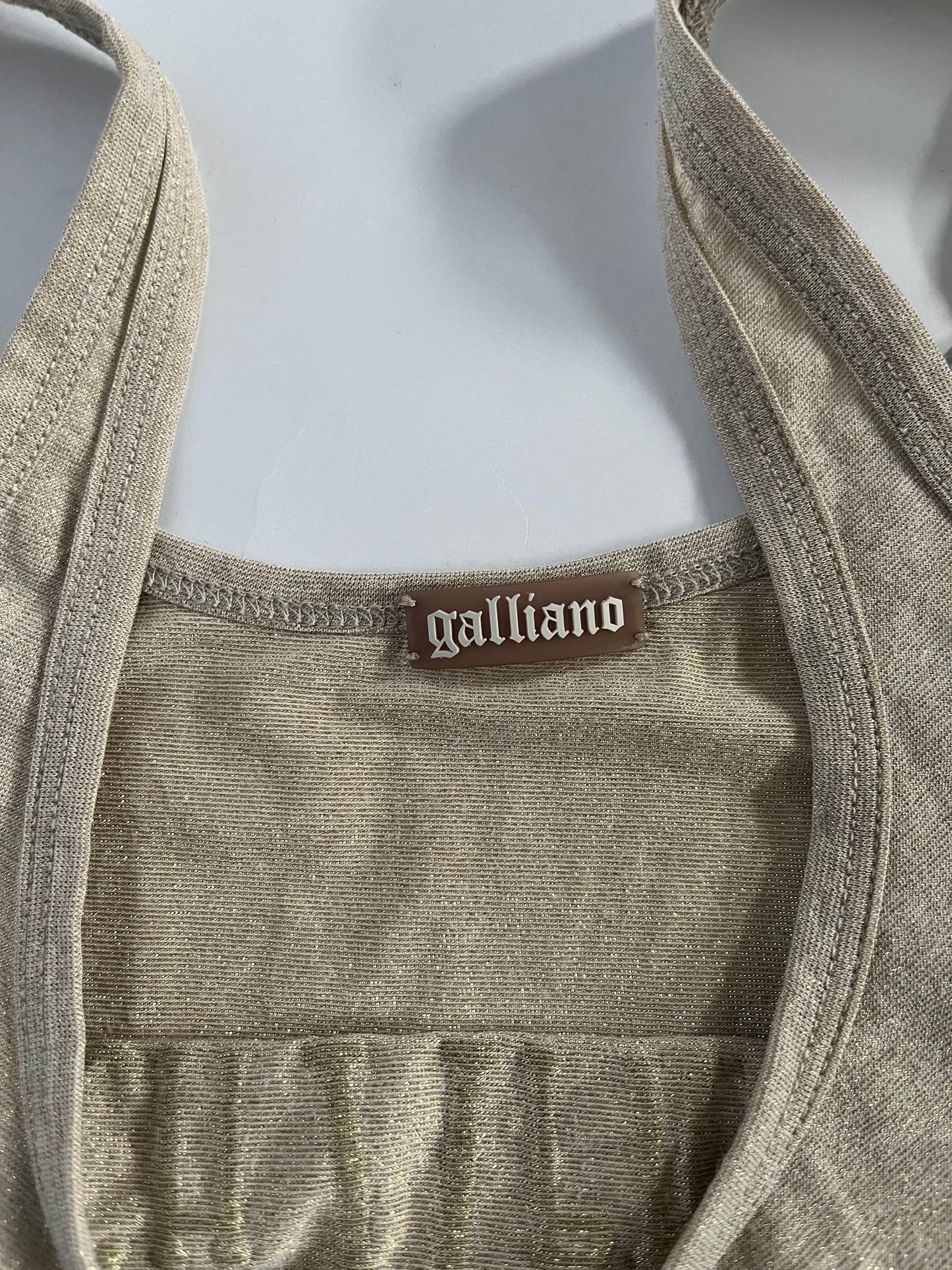 John galliano glitter graphic cami top