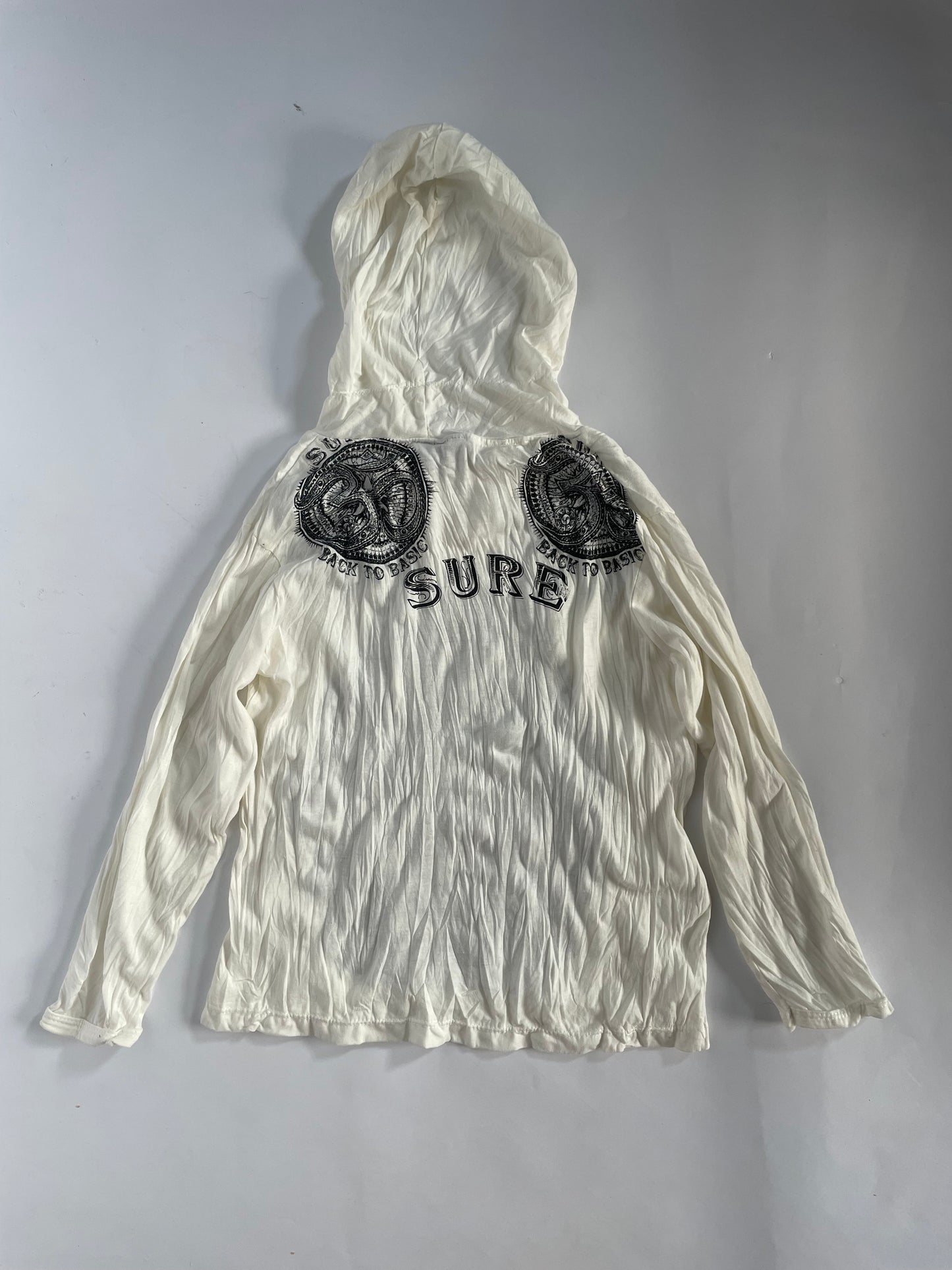 Long sleeve pattern hooded top