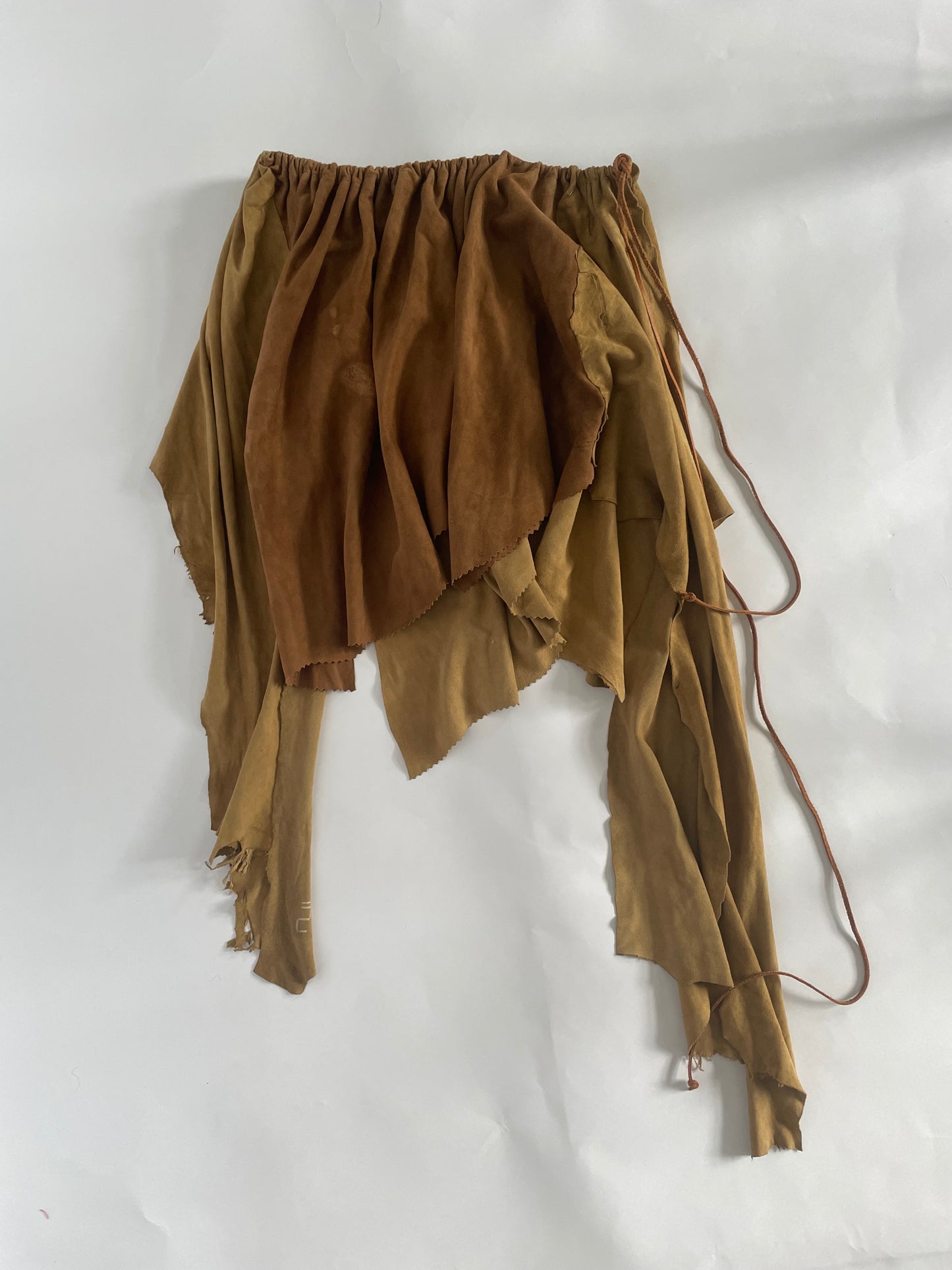 Suede patchwork wrap skirt