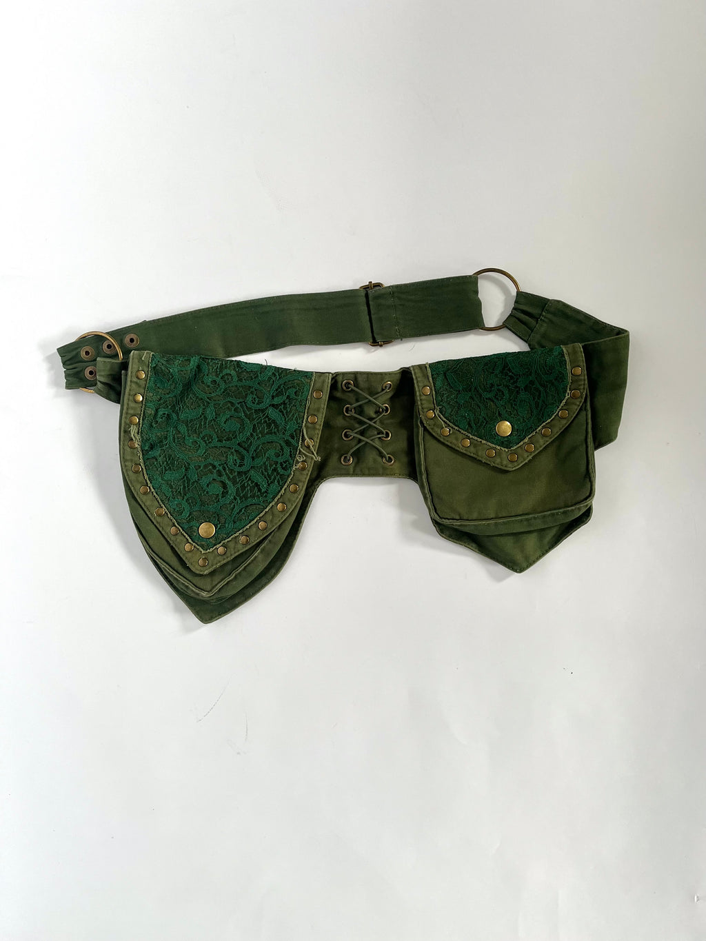 Green boho bum bag