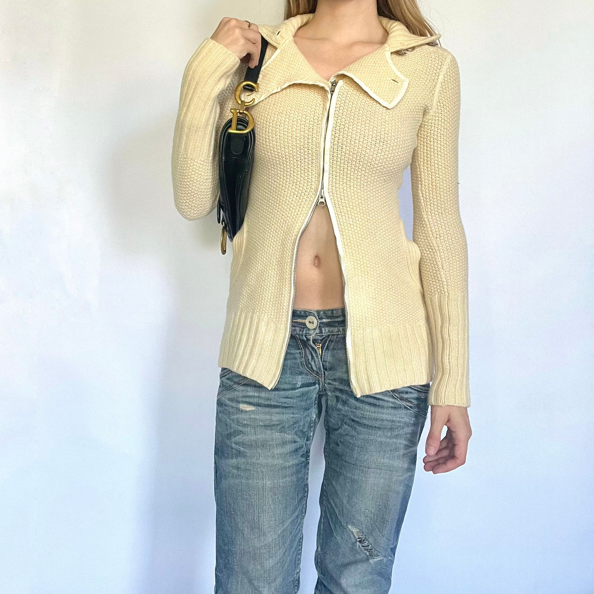 Armani exchange subversive cream wool jumper