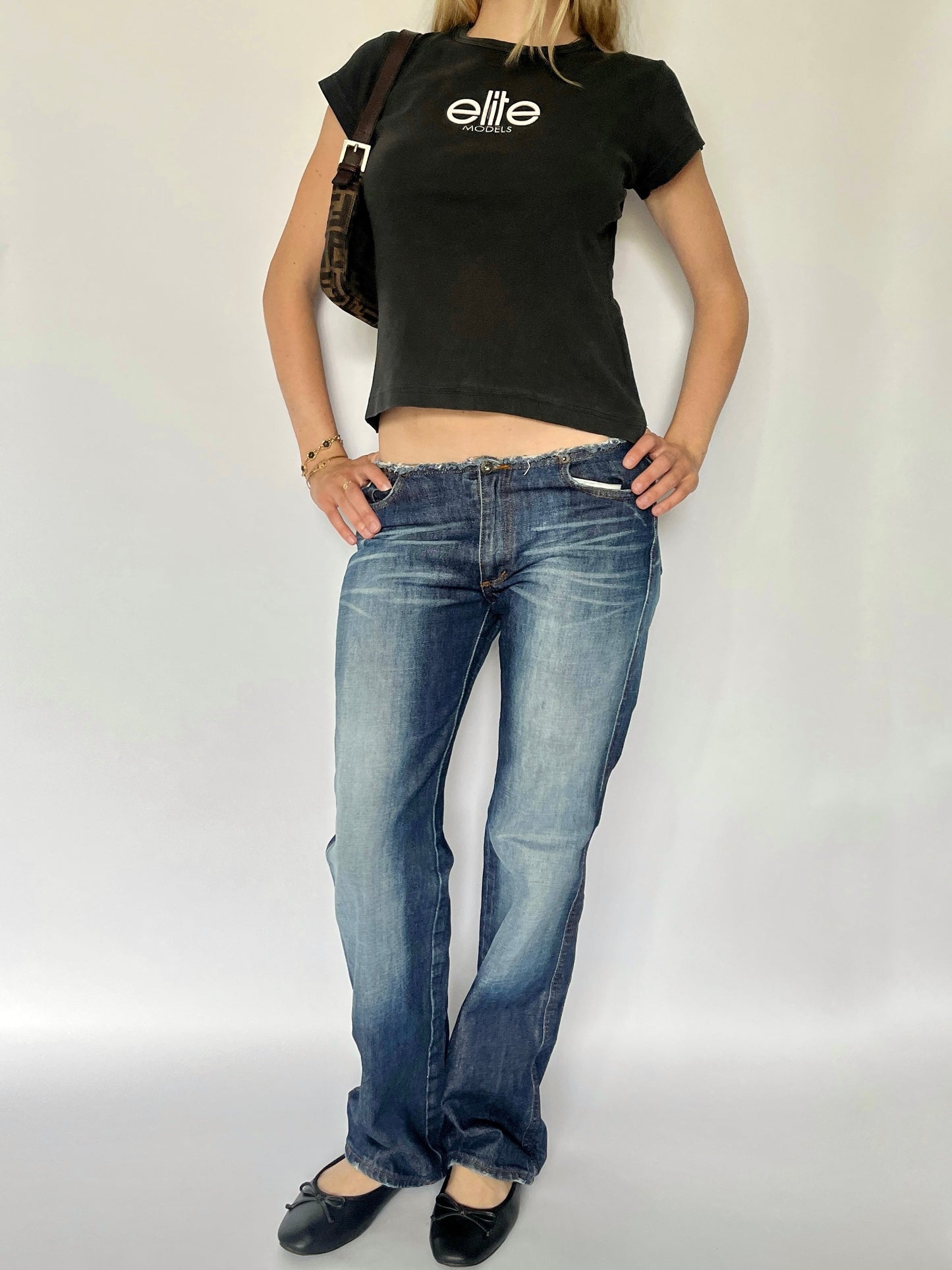 Elite models black baby tee