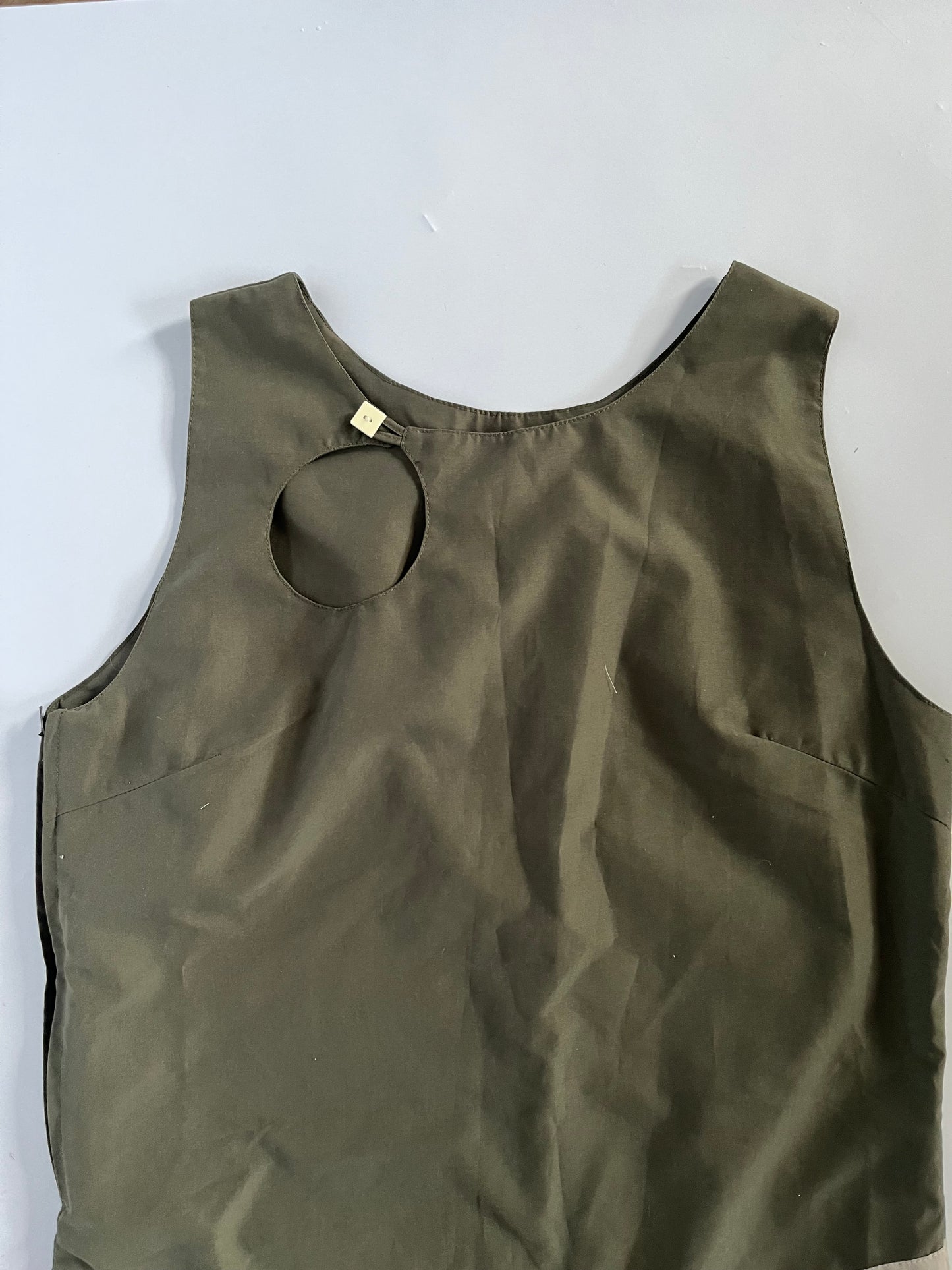 Khaki cargo adjustable maxi dress