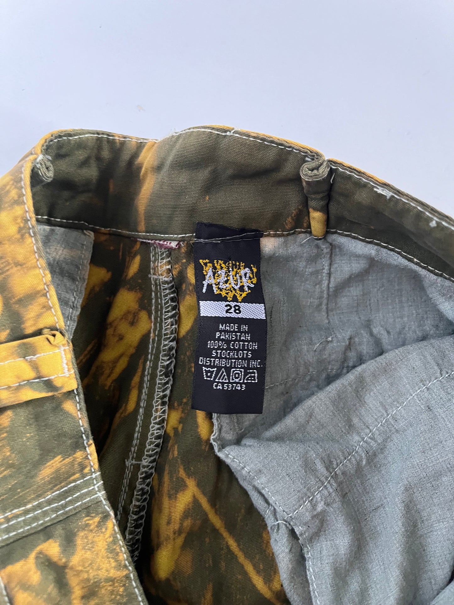 Tie dye studded cargo capris