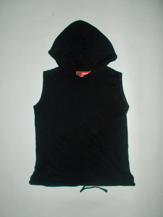 Black hooded tank top