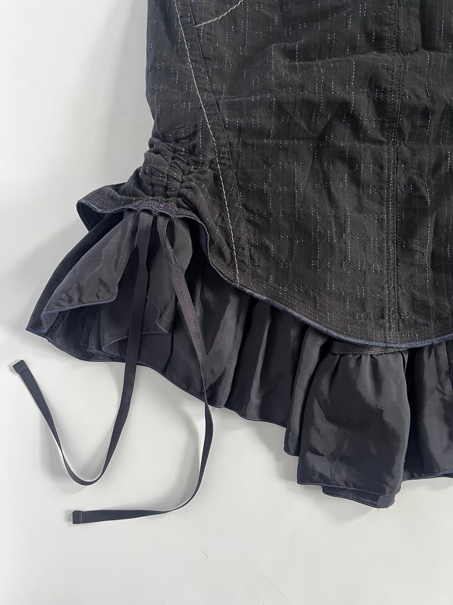 Marithé + François Girbaud rouched knee length skirt