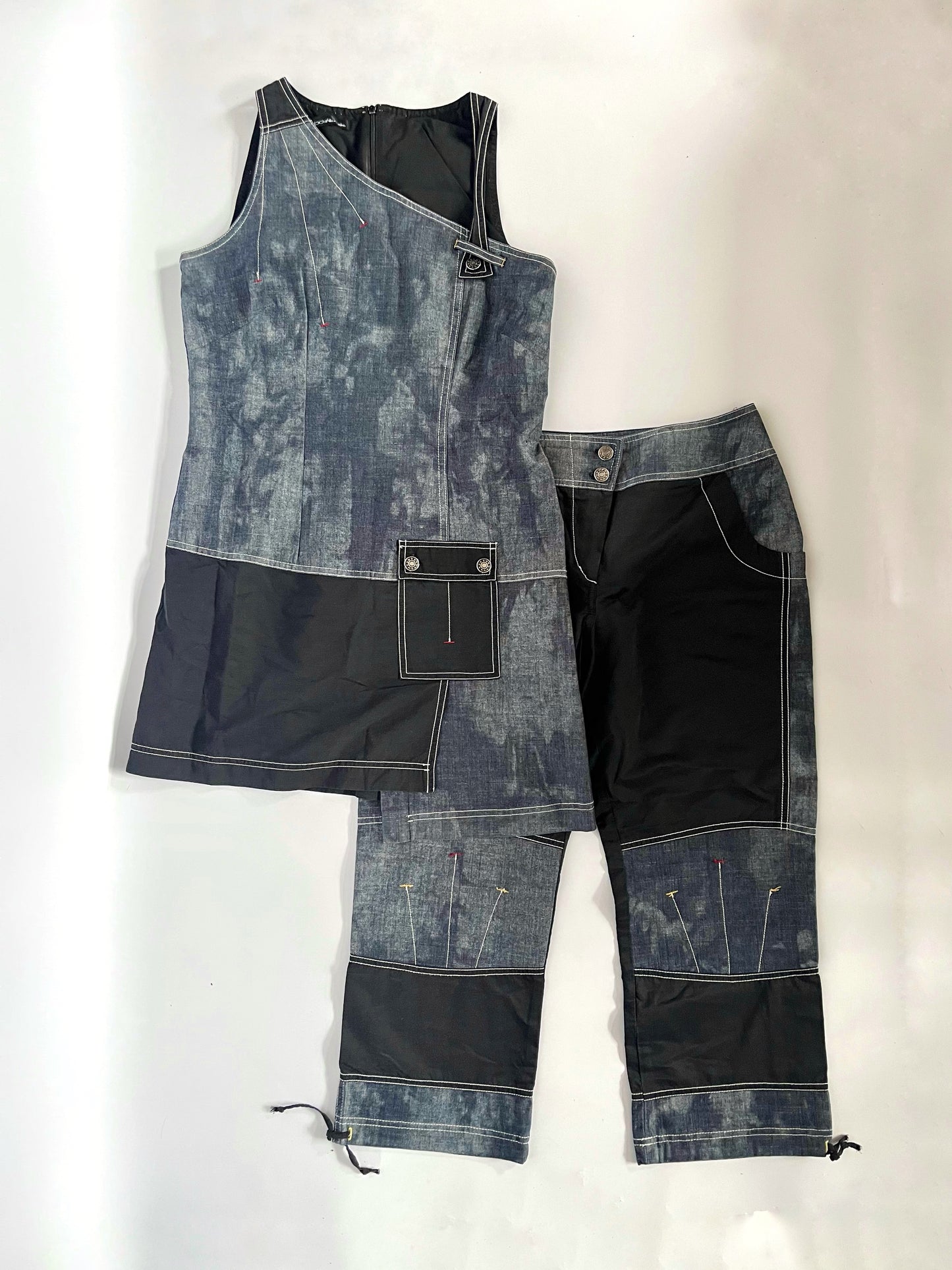 Denim & shell trouser set