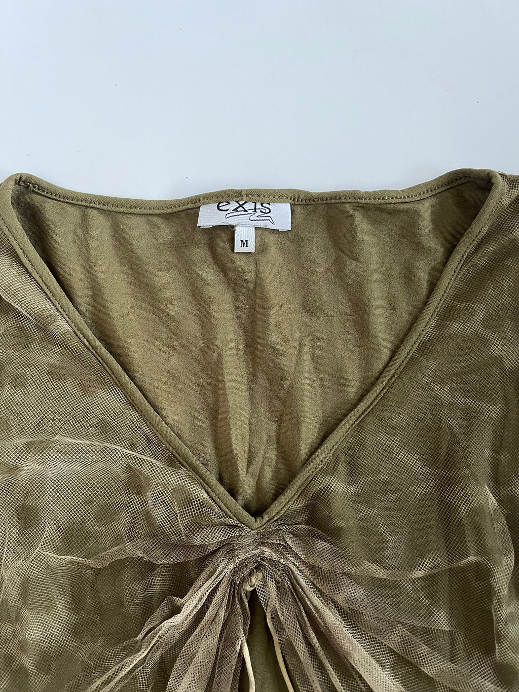 Subversive khaki mesh tie tank top