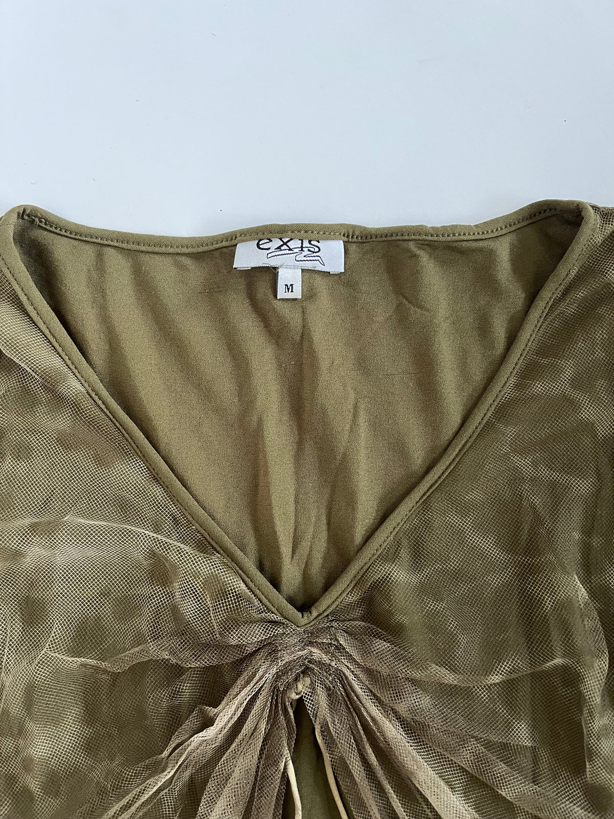 Subversive khaki mesh tie tank top