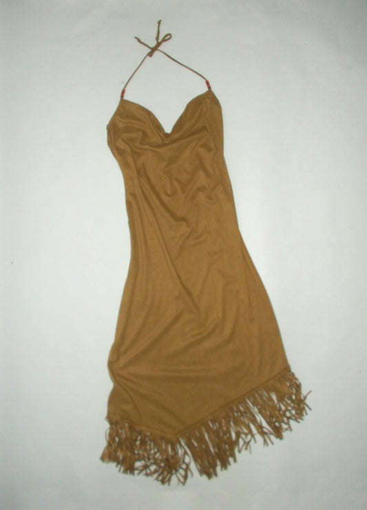 Plein Sud suede tassel midi dress