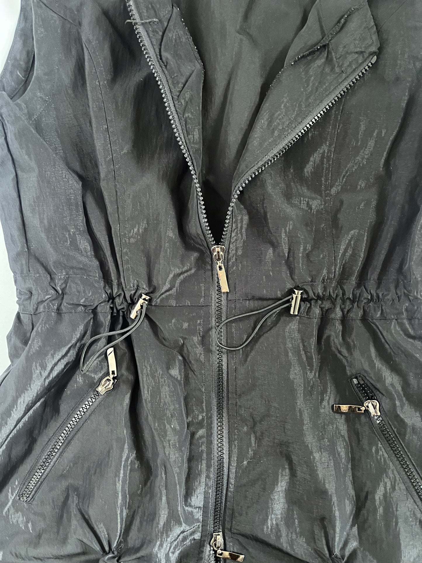 Black cargo zip up dress