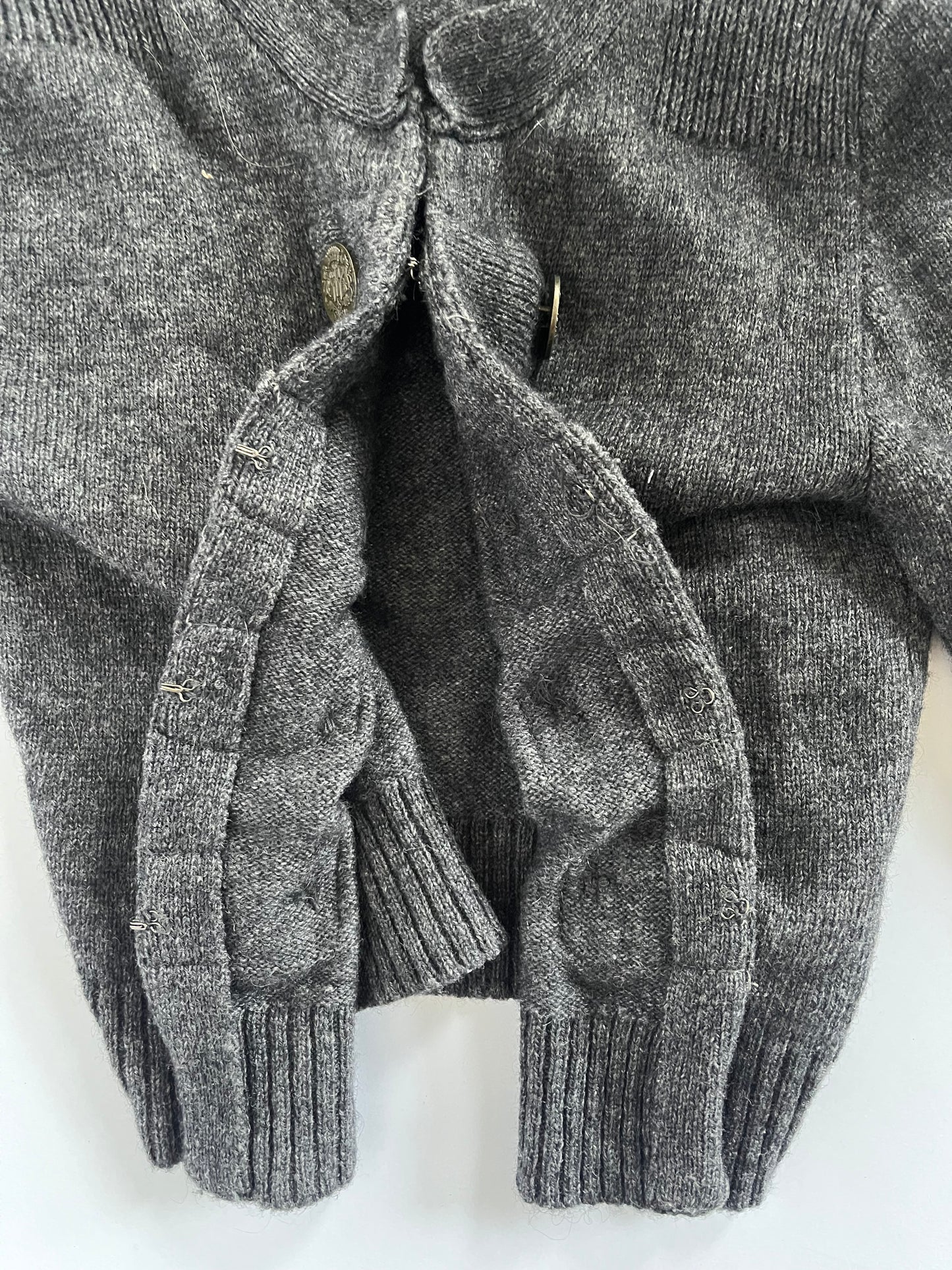 Grey military jacket knit cardigan