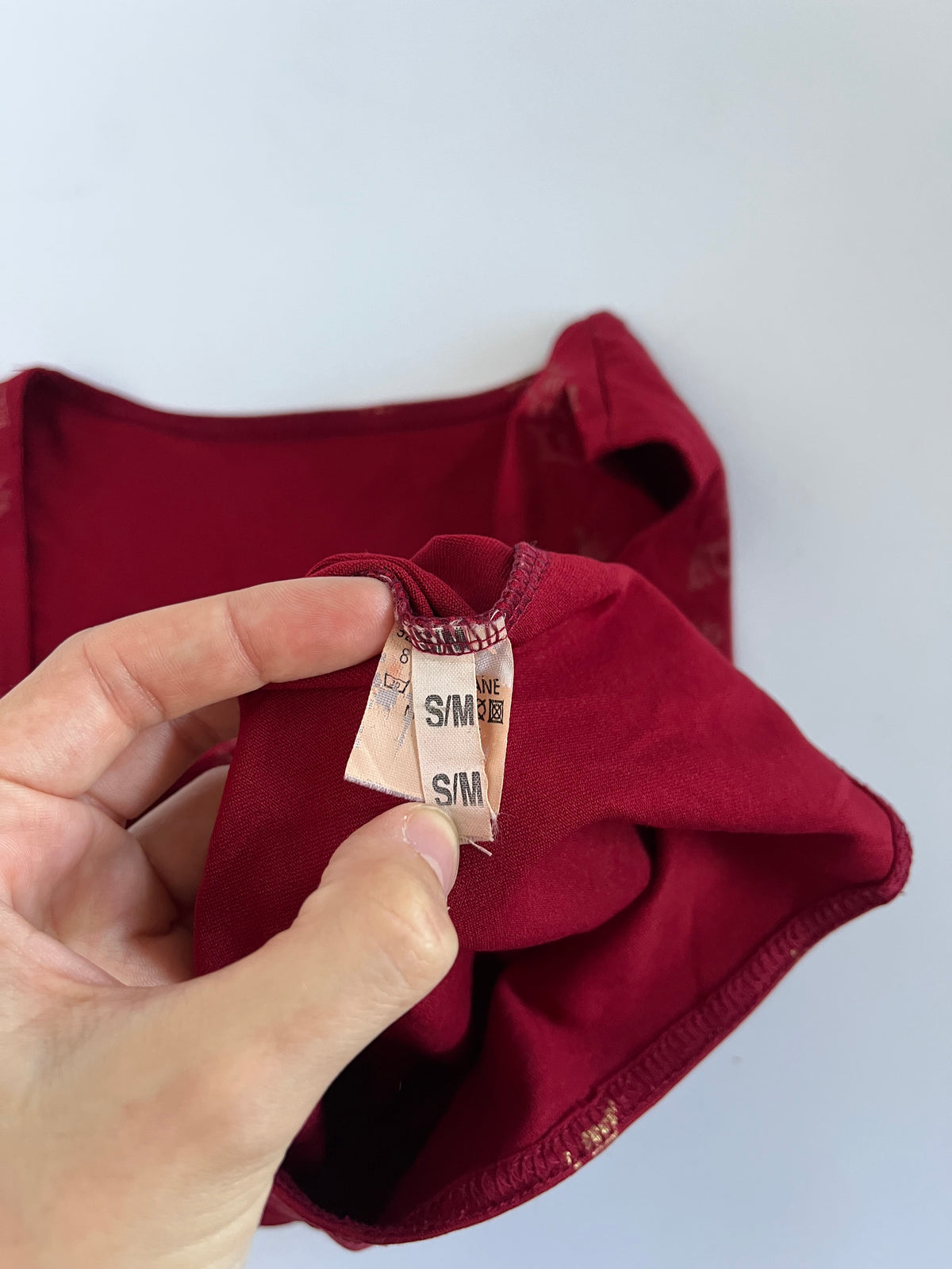 Red asian text graphic tank top
