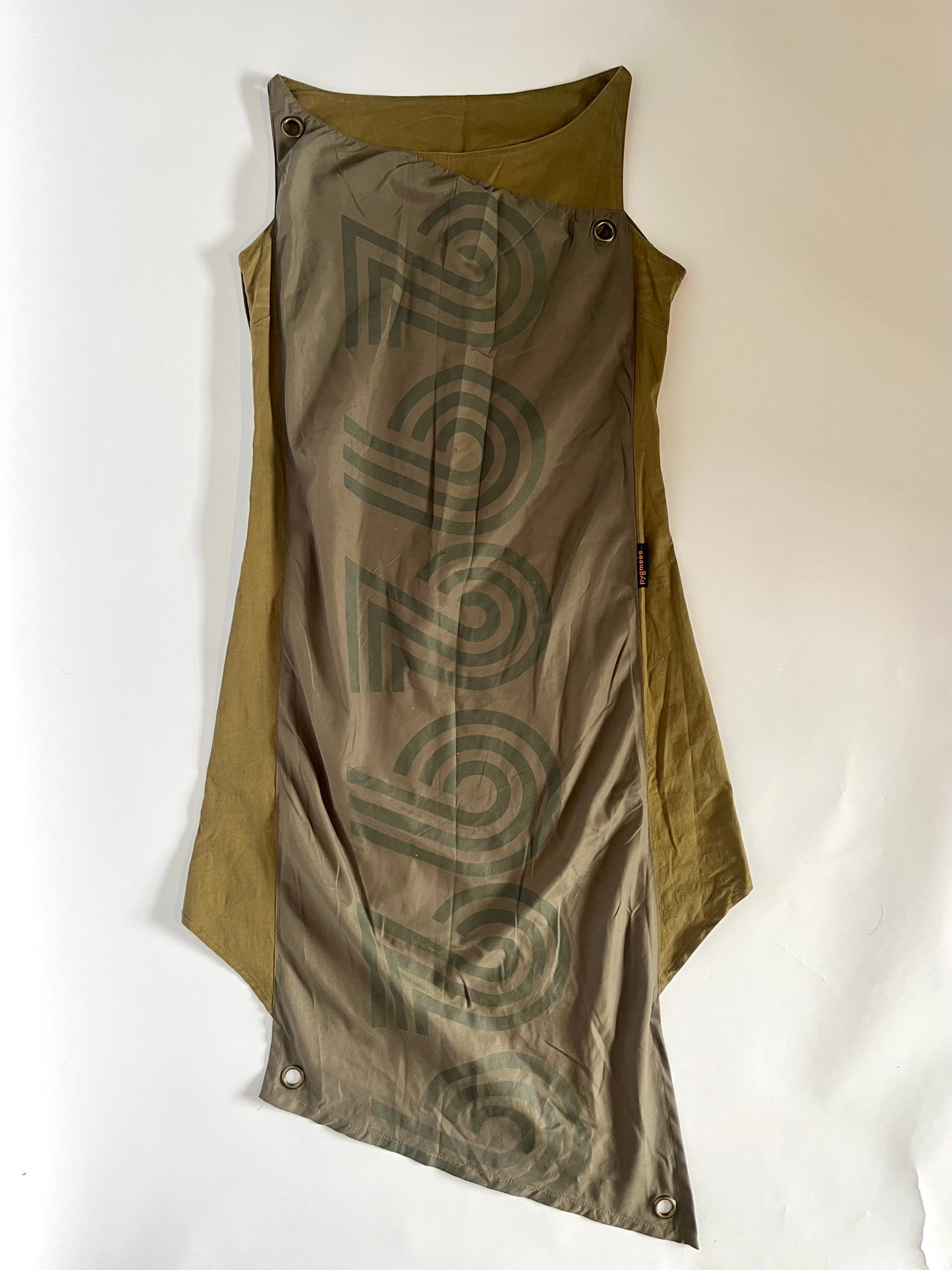 Khaki cargo grommet midi dress