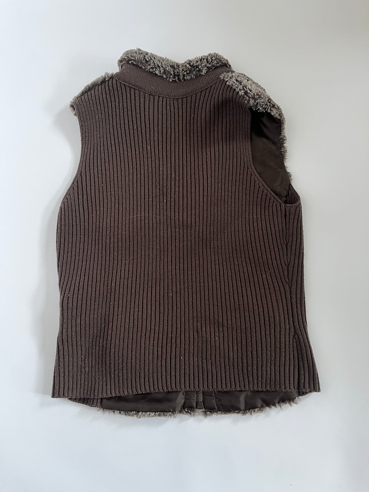 Faux fur zip up gilet