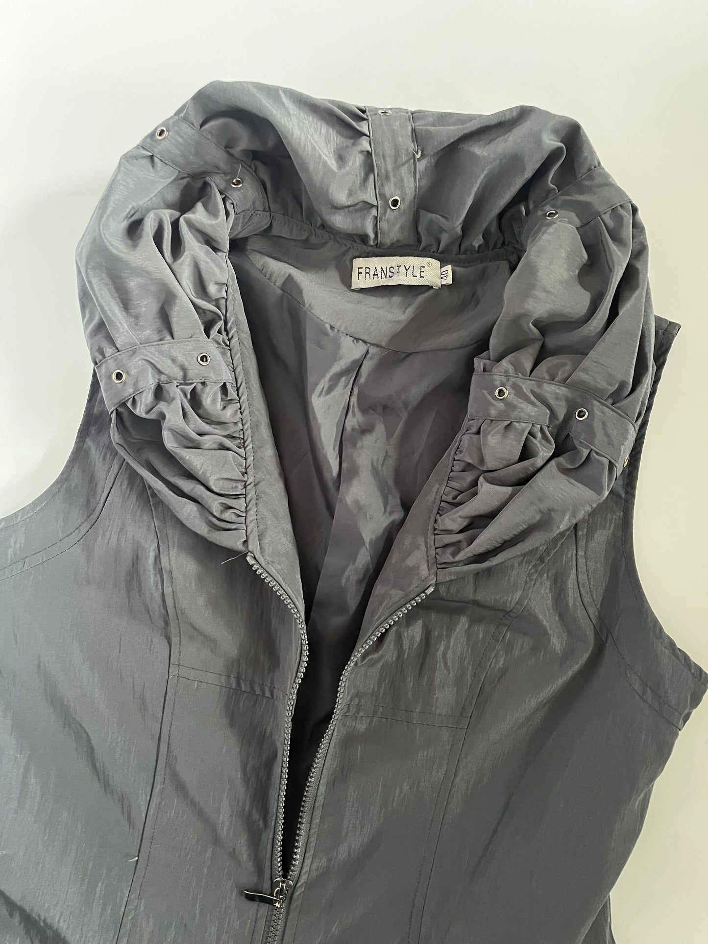 Grommet shell bubble mini dress