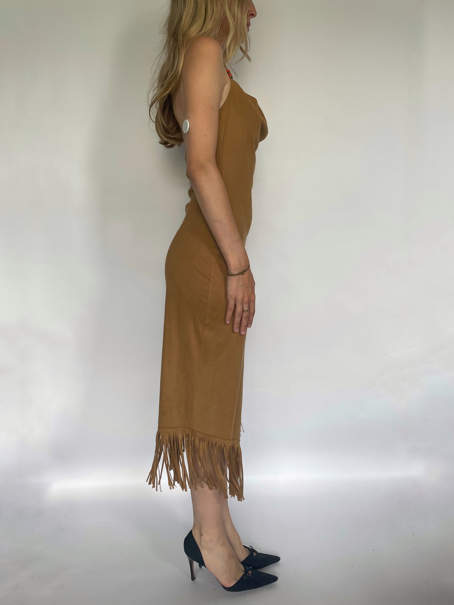 Plein Sud suede tassel midi dress