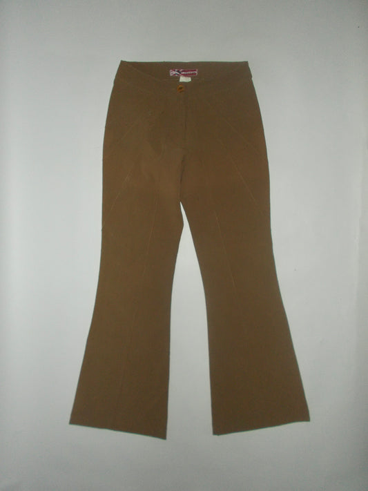 Brown boho flared trousers