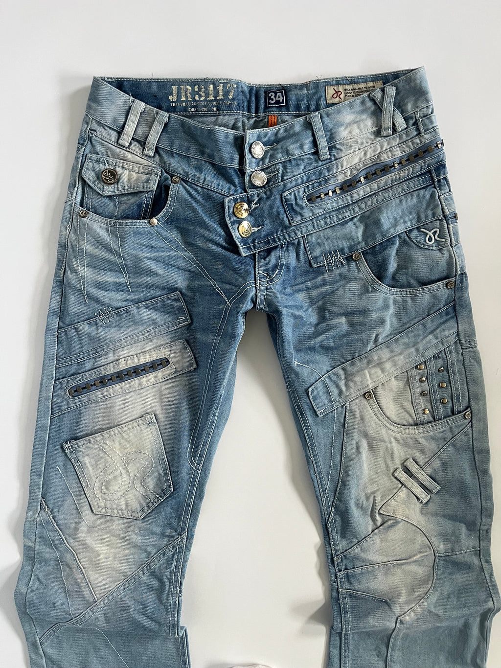 Subversive Japanese zipper detail straight leg jeans