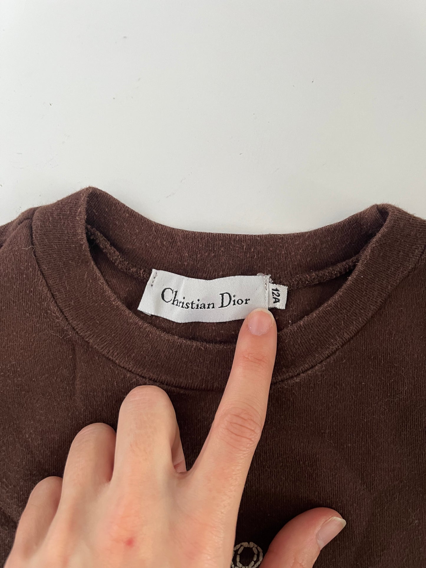 Brown dior boho baby tee