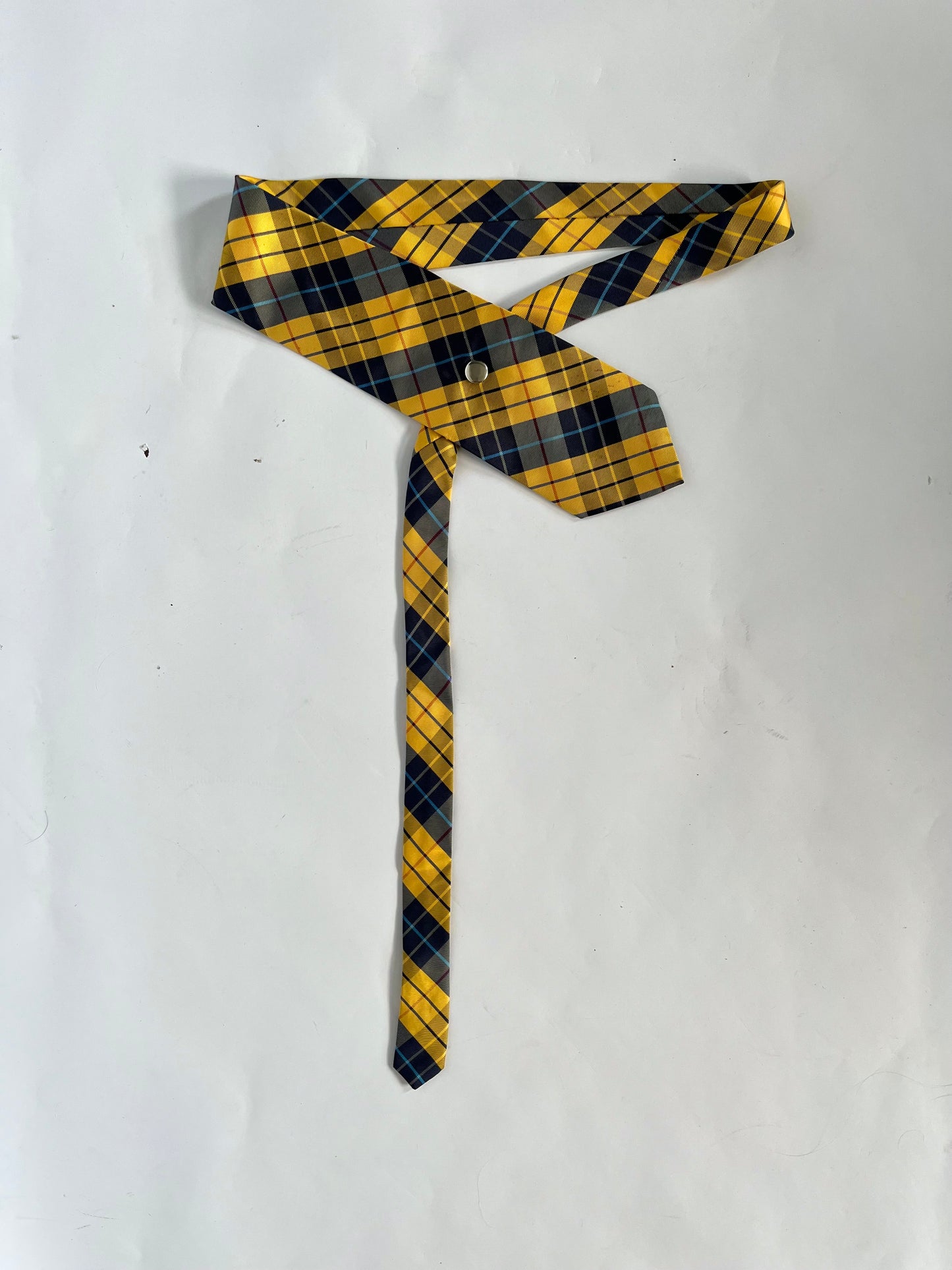32 inch tie belt: Yellow tartan