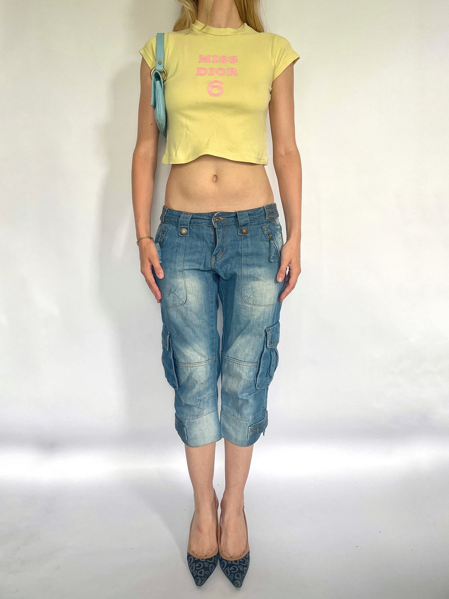 Vintage yellow miss Dior baby tee