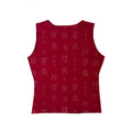Red asian text graphic tank top