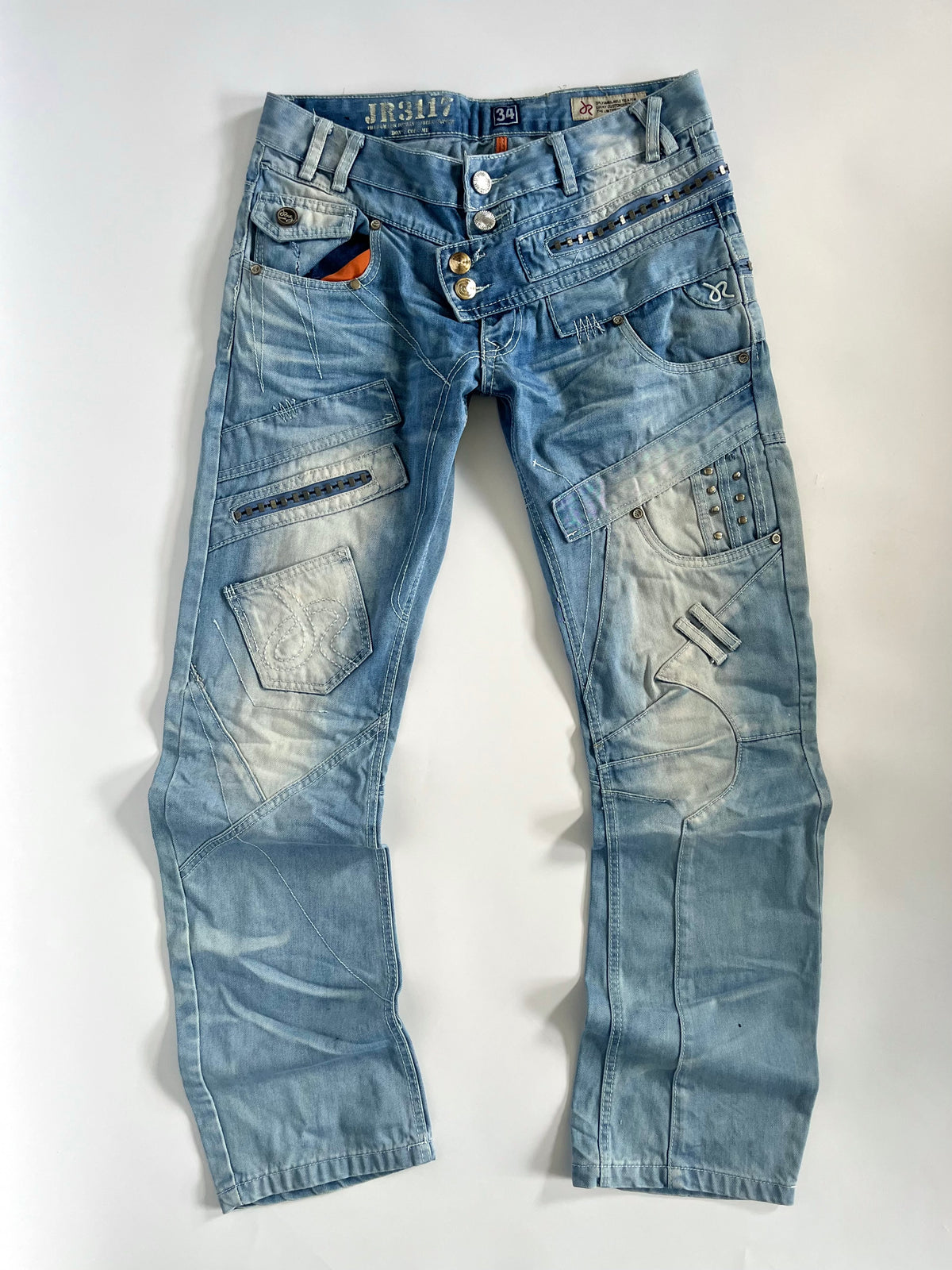 Subversive Japanese zipper detail straight leg jeans