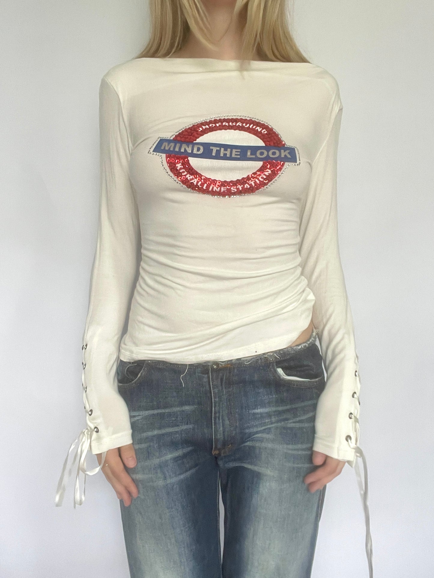 Tube station rhinestone top