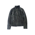 Black tight fit zip up leather jacket