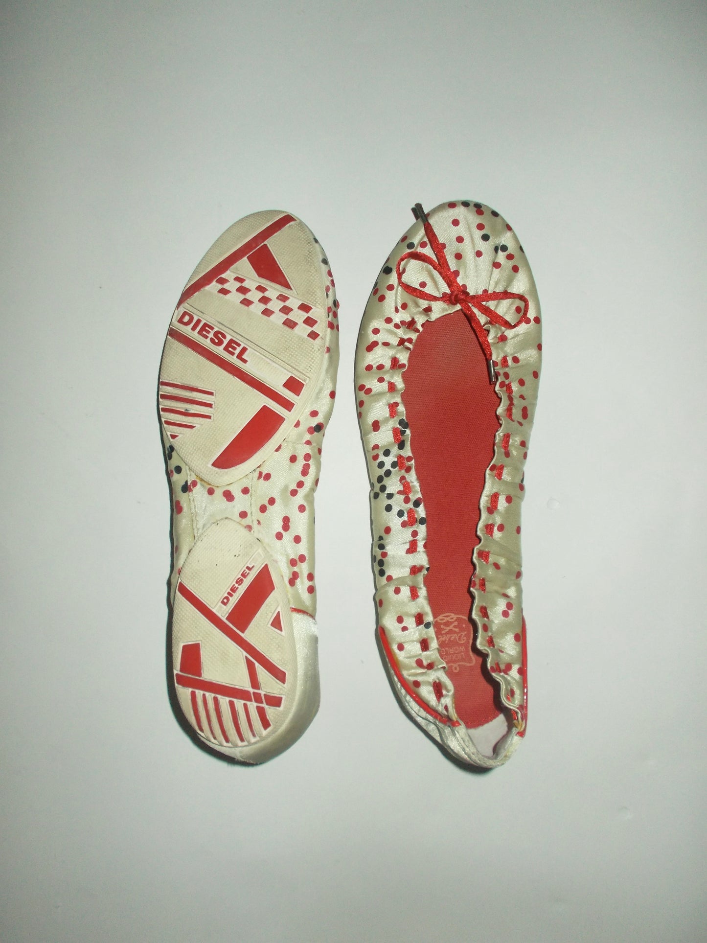 2000’s Diesel satin polka dot ballet flats