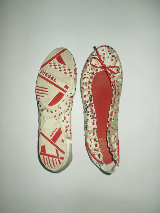 2000’s Diesel satin polka dot ballet flats