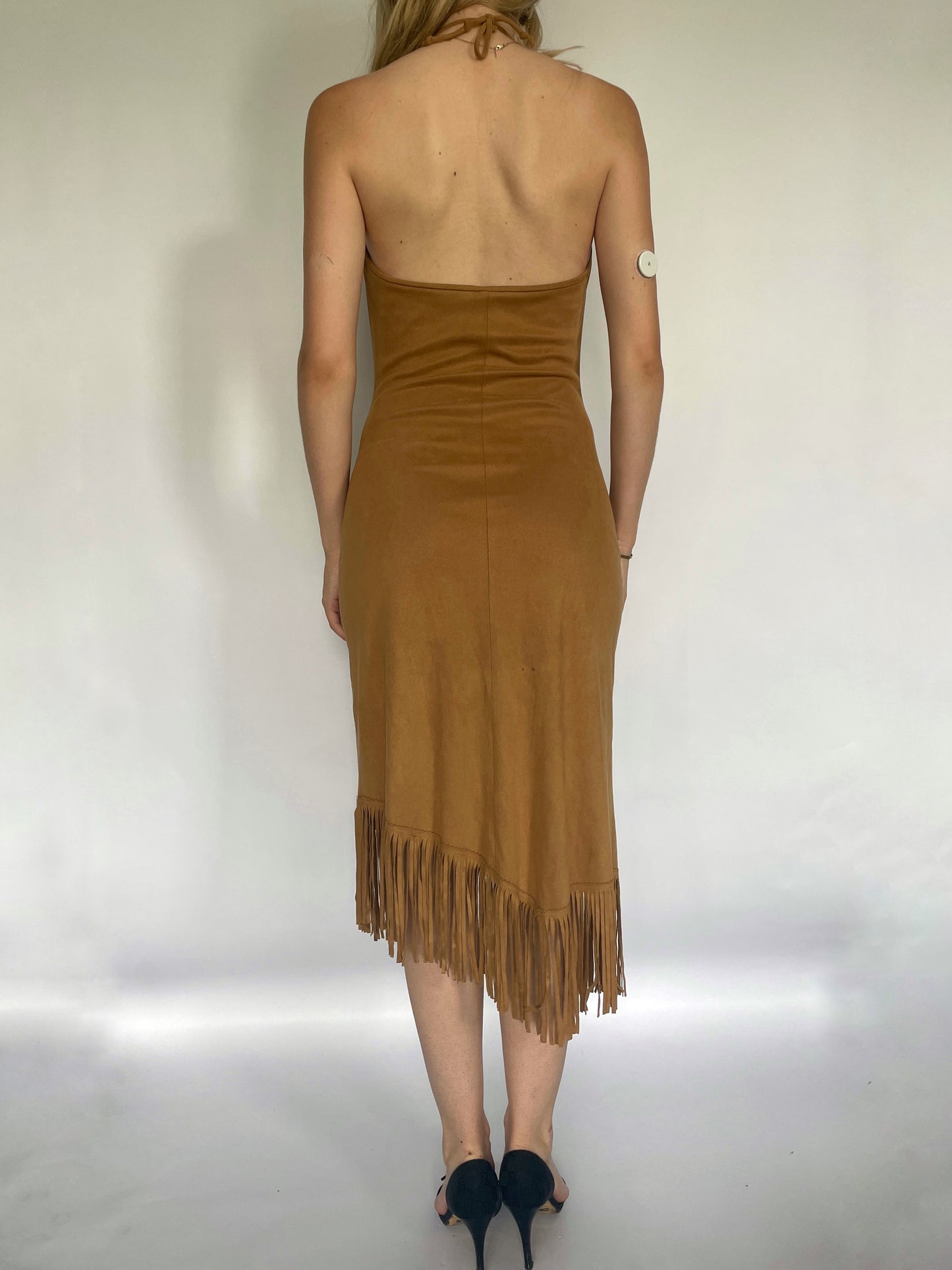 Plein Sud suede tassel midi dress