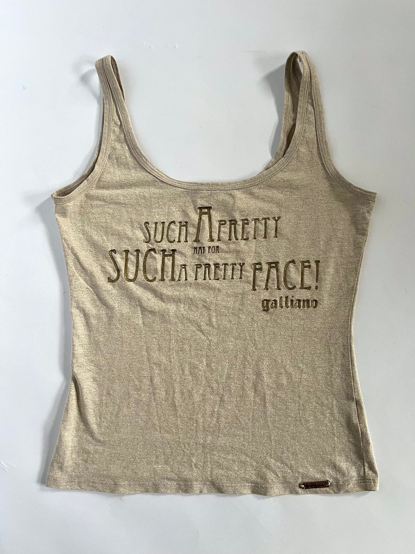 John galliano glitter graphic cami top